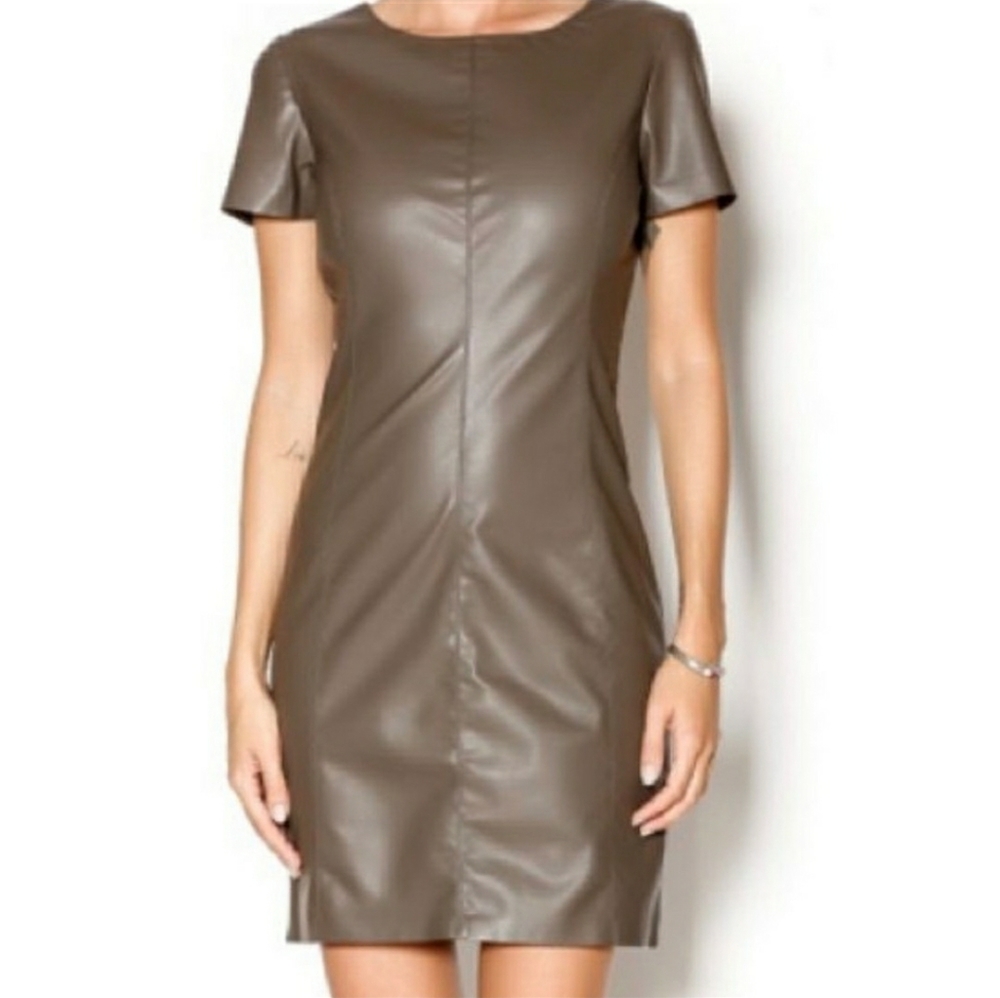 BB Dakota Brown Faux Leather Dress